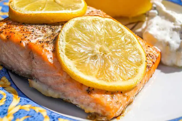 salmon-lemon