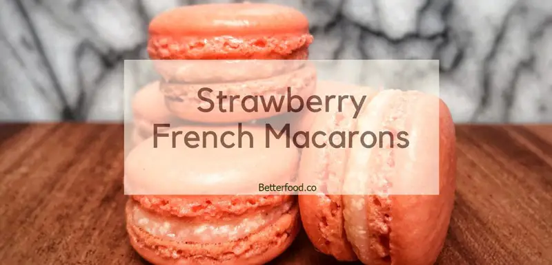 Delicious four Strawberry French Macarons