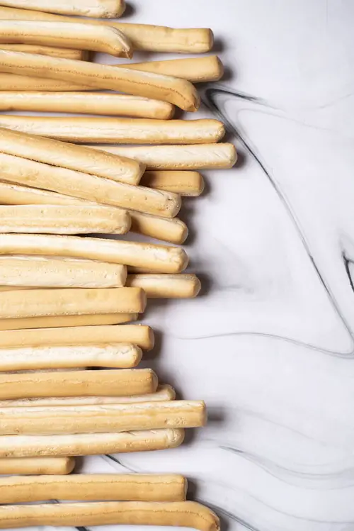 Breadsticks placed on a table